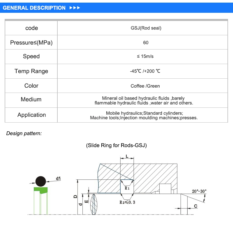 High Quality Hydraulic Seal PTFE Rod Step Seals Factory Price